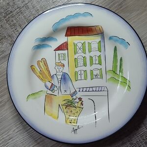 Hand-Painted Decorative Plate - Multicolor